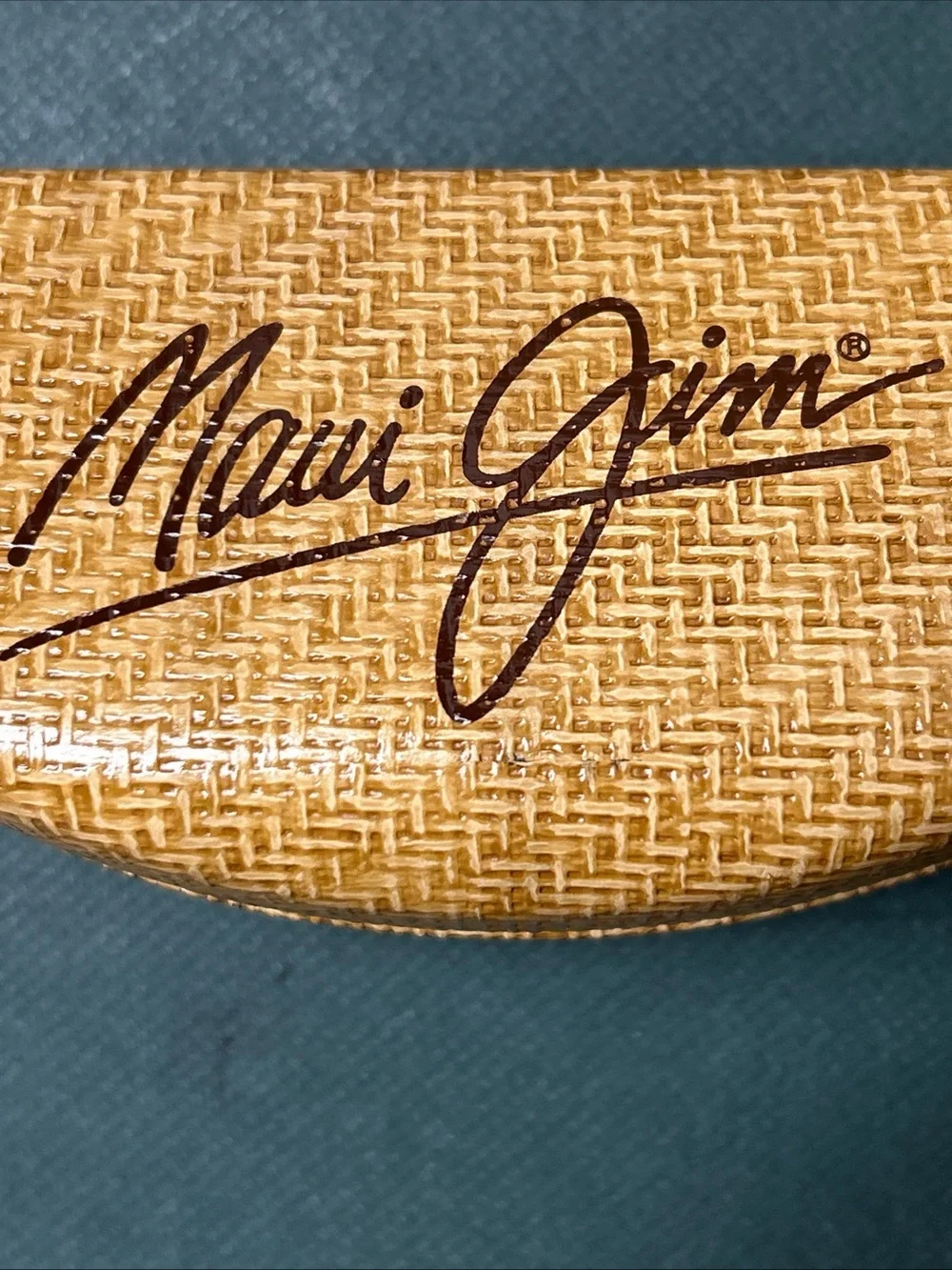 Maui Jim Sunglass Hard Case Large Clam Shell Straw Basket Weave Case Vintage